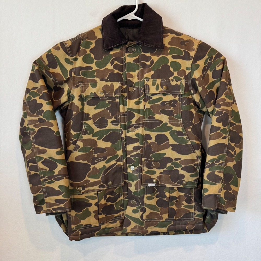 Vintage 80s Carhartt CQ103 Duck Camp Hunting Jacket Mens Small Quilted‎ USA Mint